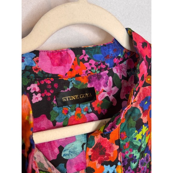 STINE GOYA NEVA Tencel 60s Floral Print High Neck Dress Size M - Picture 7 of 12